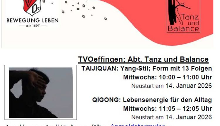 Abt. Tanz&Balance: Neuer Kursbeginn ab Januar 2026